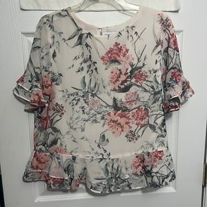 Peplum floral blouse size M